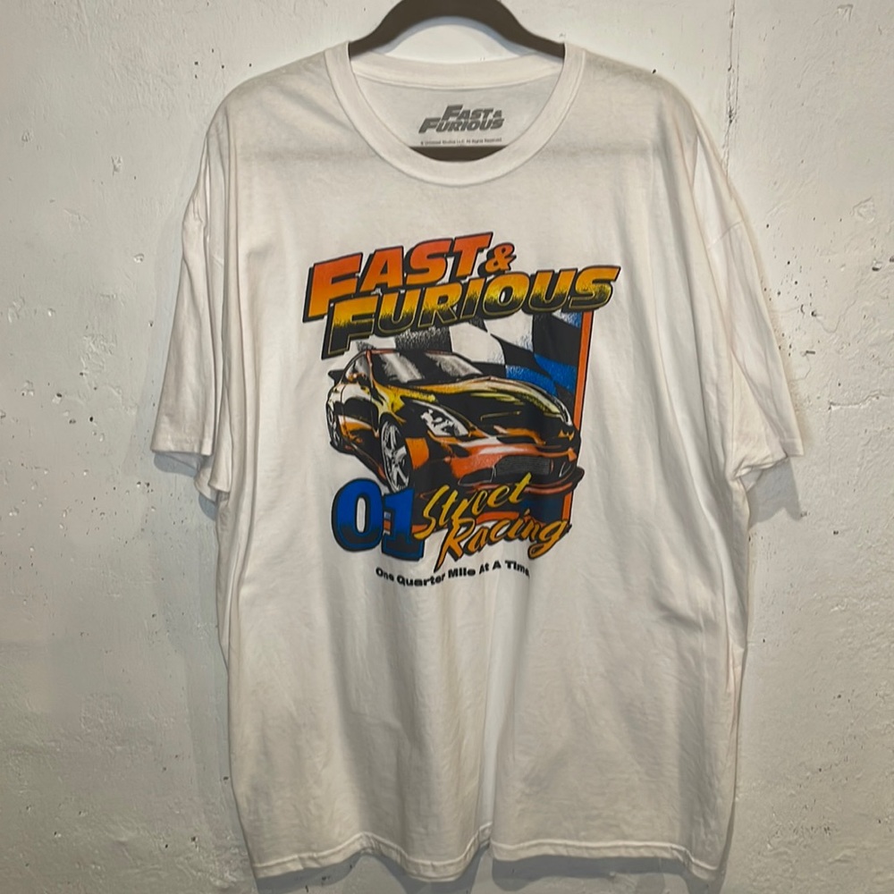 Mens “ Fast and Furious” graphic T-shirt size XXL/ white